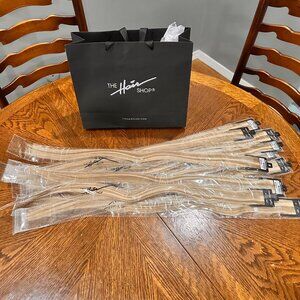 ~ NEW ~ FIVE (5) packs of 26" ash blonde tape-in hair extensions